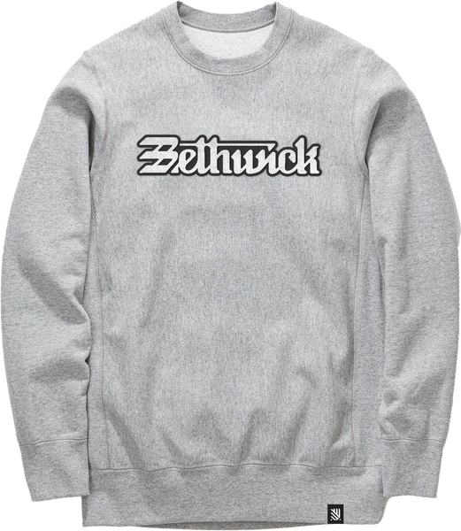 Bethwick Wordmark: Athletic Grey - Custom Chenille Patch - Crewneck